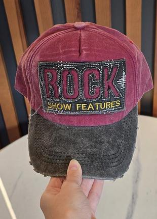 Унісекс кепка rock червона