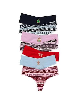 Victoria´s victorias secret виктория сикрет набор трусики стринги 7-pack no-show thong panties