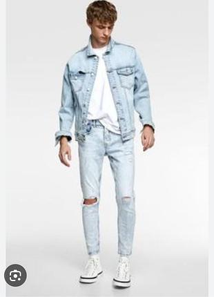 Куртка джинсовая с потёртости  zara man s