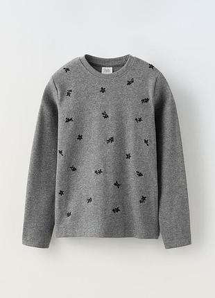 Хлопковый лонгслив zara