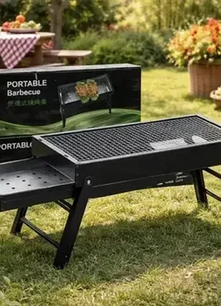 Мангал гриль портативный компактный барбекю bbq черный