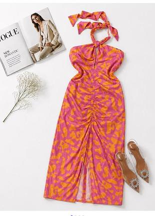 Bershka, натуральна, сукня, плаття, міді