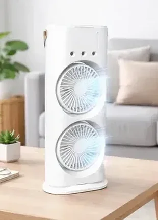 Вентилятор fh-666 настольный двухуровневый с охлаждением double-ended spray fan led