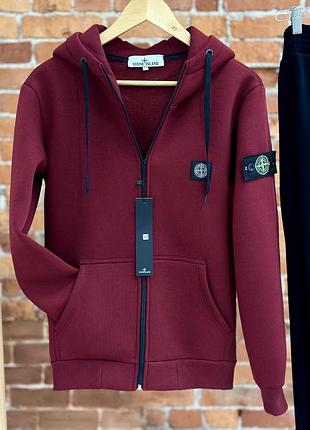 Кофта stone island зима бордо