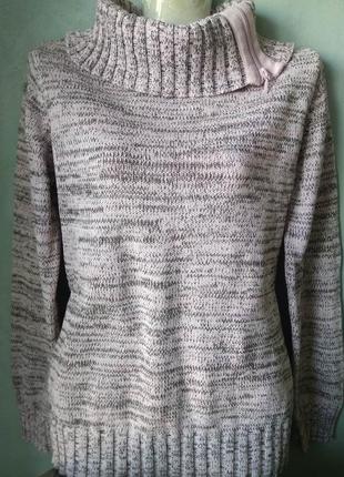 Комфортний бавовняний свитер/приємний меланжевый пуловер/джемпер/коттон 100%2 фото