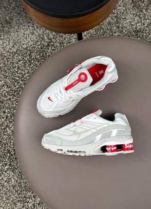 Nike x supreme shox ride 2 sp grey white red