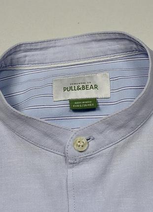 Симпатичная повседневная рубашка без воротника в приятном цвете от pull and bear