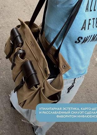 Сумка prada tote bag хакі