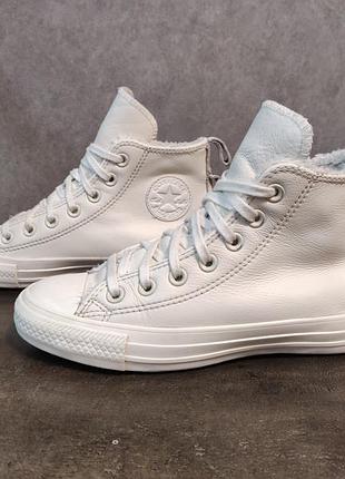 Converse утеплённые кожаные кеды