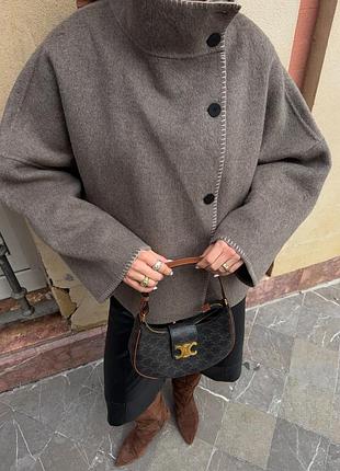 Вовняне пальто оверсайз zara
