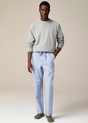 Пижамные брюки мужские j.crew из хлопковой ткани голубого цвета