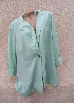 Пиджак мятного цвета,р52-54💚💚💚