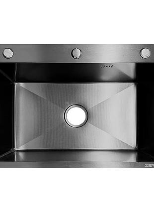 Мойка из нержавеющей стали zerix zh6045 micro decor graphite (3.0/0.8) (цвет графит) (zx6177)
