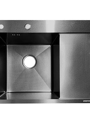 Мойка из нержавеющей стали zerix zh6350l decor graphite (3.0/0.8) (цвет графит) (zx6191)