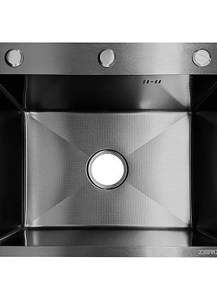 Мойка из нержавеющей стали zerix zh5045 micro decor graphite (3.0/0.8) (цвет графит) (zx6169)