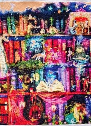 Вишита картина казкова книжна полиця, розмір 50х69,5 см