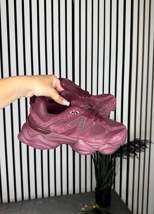 Стильные женские кроссовки new balance 9060 burgundy