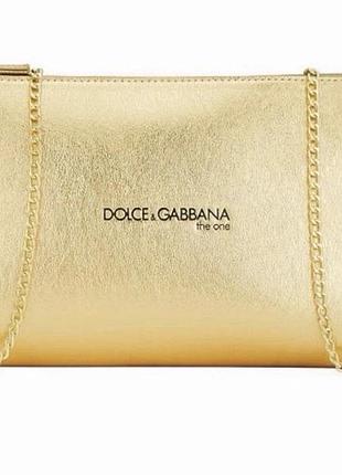 Косметичка dolce&gabbana золота з цепочкою