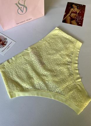 Жовті безшовні трусики мережевні висока посадка victoria’s secret pink оригінал