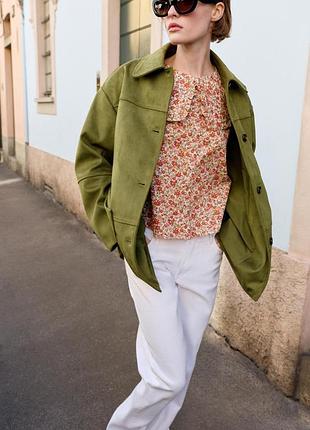 Куртка из искусственной замши zara - xs, s, m, l