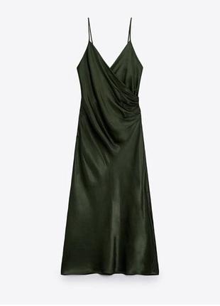 Атласное платье zara