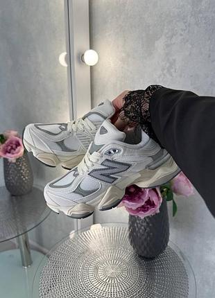 Стильные женские кроссовки new balance 9060 light grey