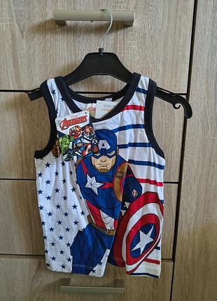 Детская майка герои marvel капитан америка марвер.104,116,140