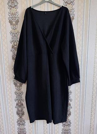 Стильна сукня міді, чорне плаття батал