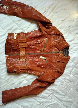 Кожаная куртка женская rossodisera leather (made in italy), размер 38