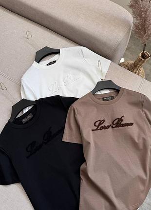 Футболки loro piana з гарним написом базові кольори