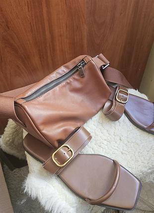 🛍reserved. новые сандалии босоножки + сумка zara в тон