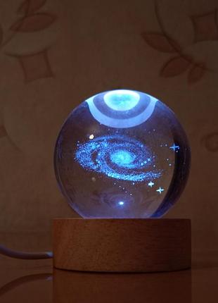 Ночник декоративный 3d шар с галактикой