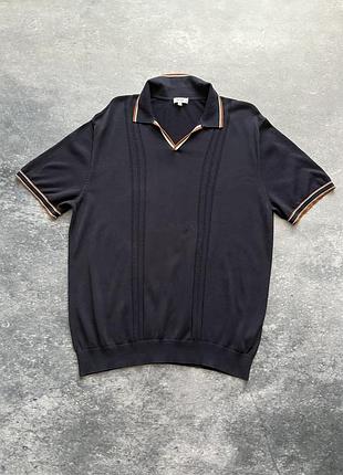Темно-синє трикотажне поло reiss, xl