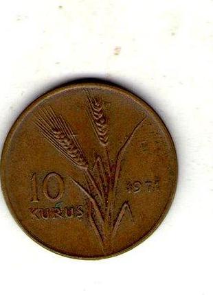 Турция 10 кружек 1971 год бронза, 3.5g, ø 21.3mm no2037