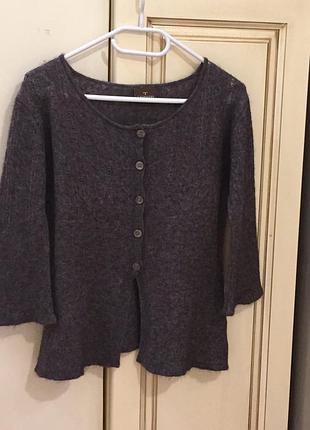 Светр з вовни кашеміру бренду cashmere collection cashmere & wool top melange grey
