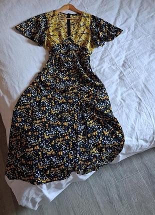 Жіноча літня сукня з квітковим принтом з розрізами girl in min