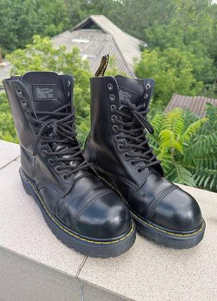Чорні високі чоловічі чоботи черевики берци стальний носок dr martens 45 10966 8761