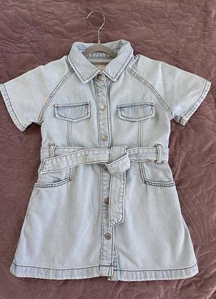 Джинсова сукня дитяча zara, світло-блакитна, розмір 98 см.
