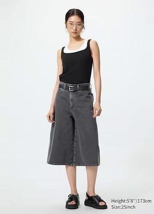 Джинсові шорти кюлоти uniqlo 30 inch