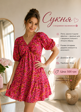 Яскрава літня сукня