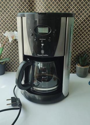 Большая программируемая электрическая кофеварка russell hobbs