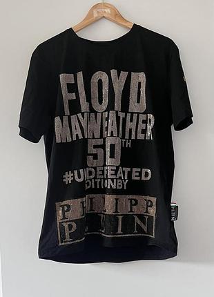 Чорна футболка philipp plein x floyd mayweather 50th undefeated