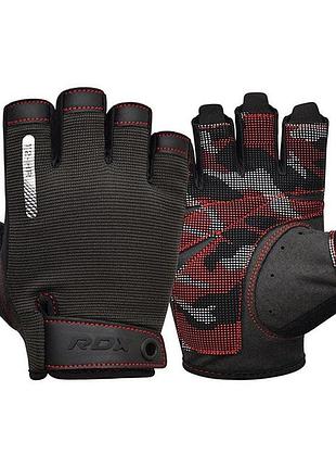 Перчатки для фитнеса rdx t2 half red m