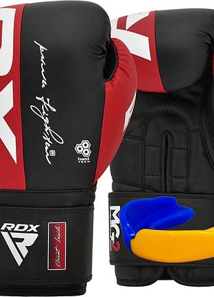 Боксерські рукавиці rdx rex f4 red/black-12 унцій (капа в комплекті)