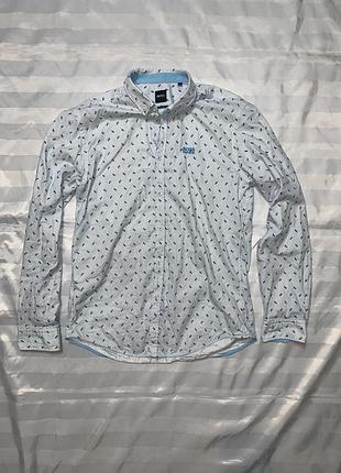 Оригинальная рубашка hugo boss regular fit, размер l