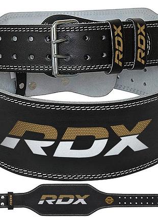Пояс для тяжелой атлетики rdx 6 кожаный black gold xl