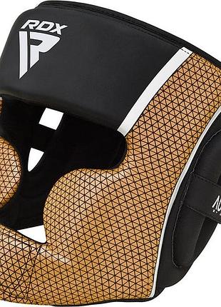 Боксерский шлем rdx aura plus t-17 black golden l