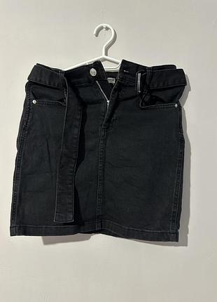 Чорна джинсова спідниця denim co