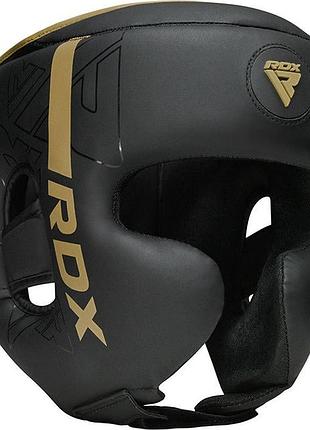 Боксерский шлем rdx f6 kara matte golden m