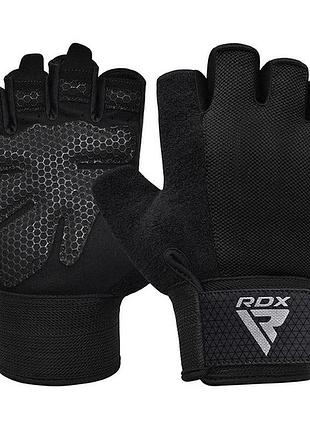 Перчатки для фитнеса rdx w1 half black plus m
